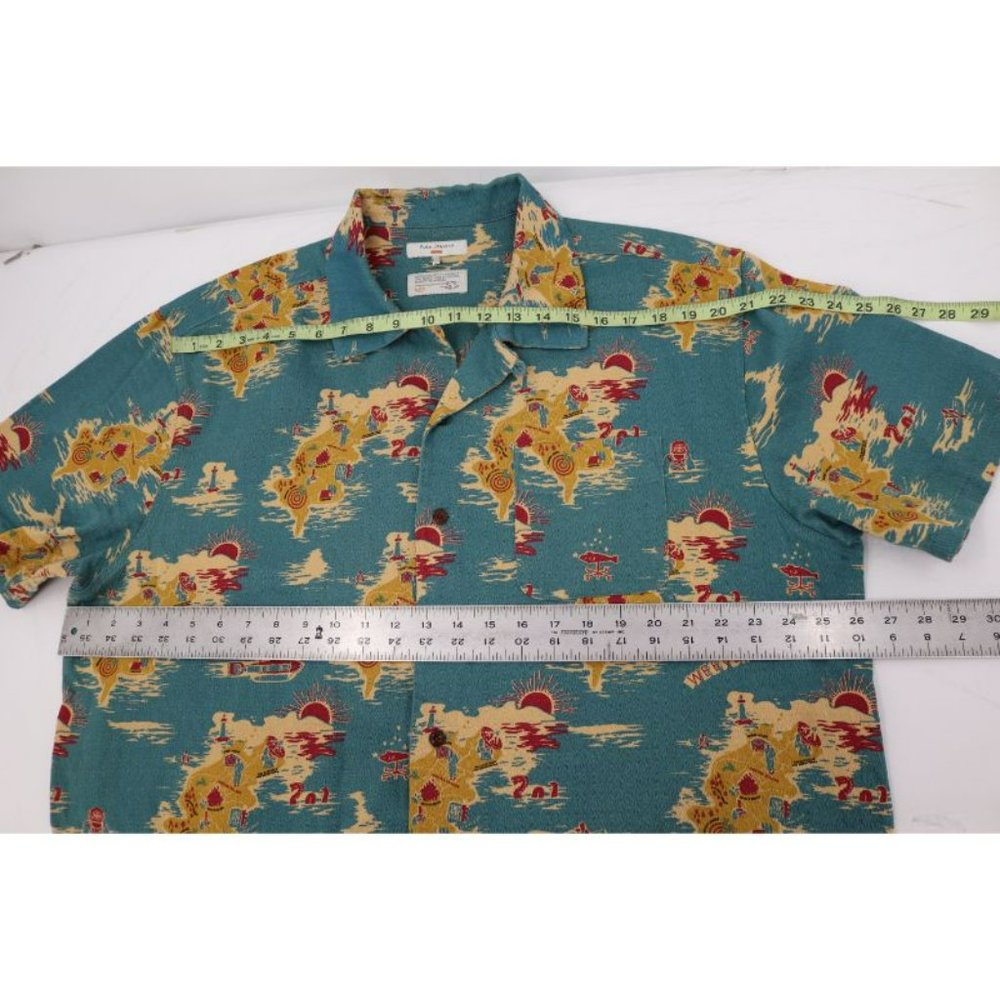 Nudie Jeans co Shirt Mens XL Aron Islands Short Sleeve Camp Button Up Cotton - Picture 12 of 13